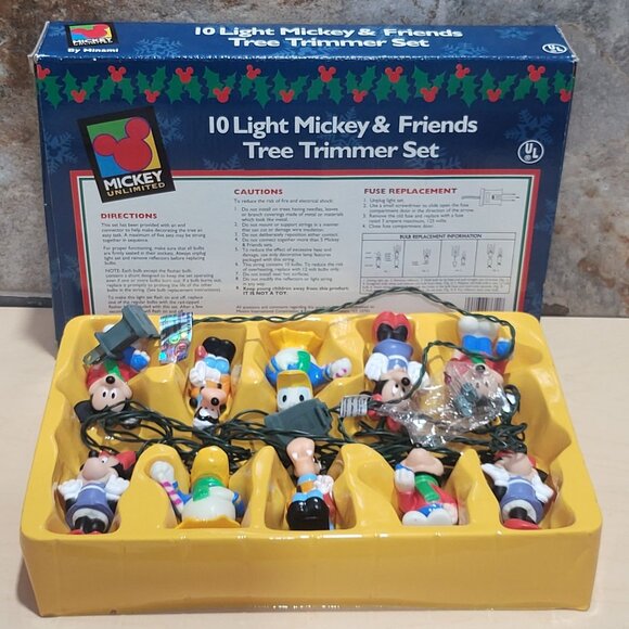 10 Light Mickey & Friends Tree Trimmer Set Minami Christmas String Lights - Picture 8 of 14